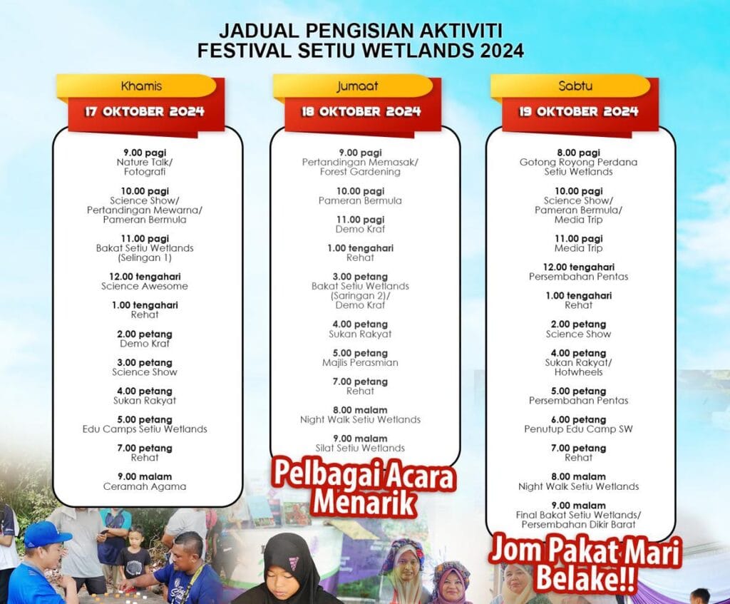 Jadual Festival Setiu Wetlands 2024